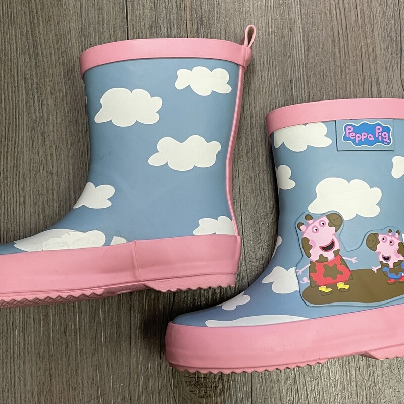 Peppa Pig Rain Boots, Blue Pink, Size: 5-6T