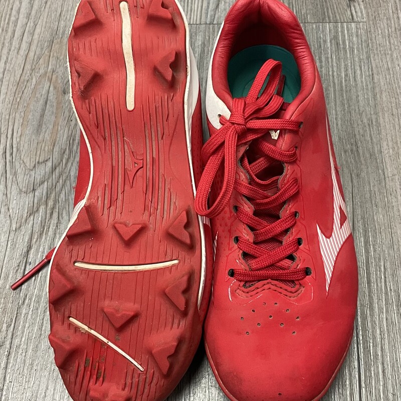 Mizuno Baseball Cleats, Red, Size: 2Y